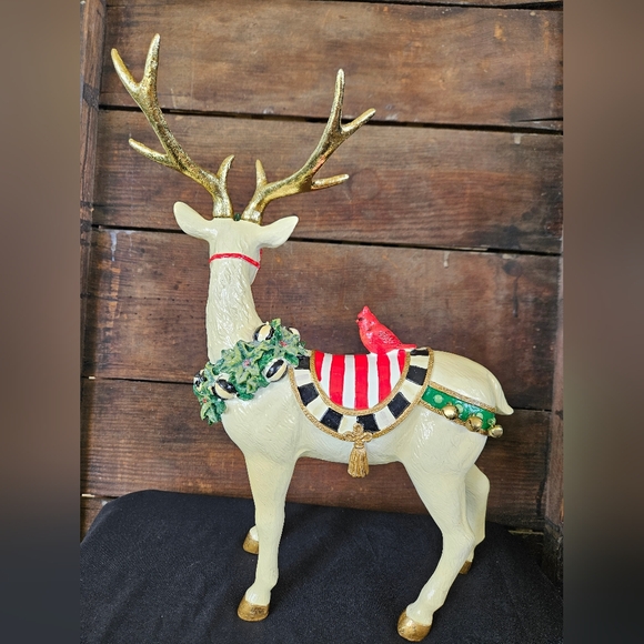 Mackenzie Childs White Jolly Deer Standing - Picture 6 of 11